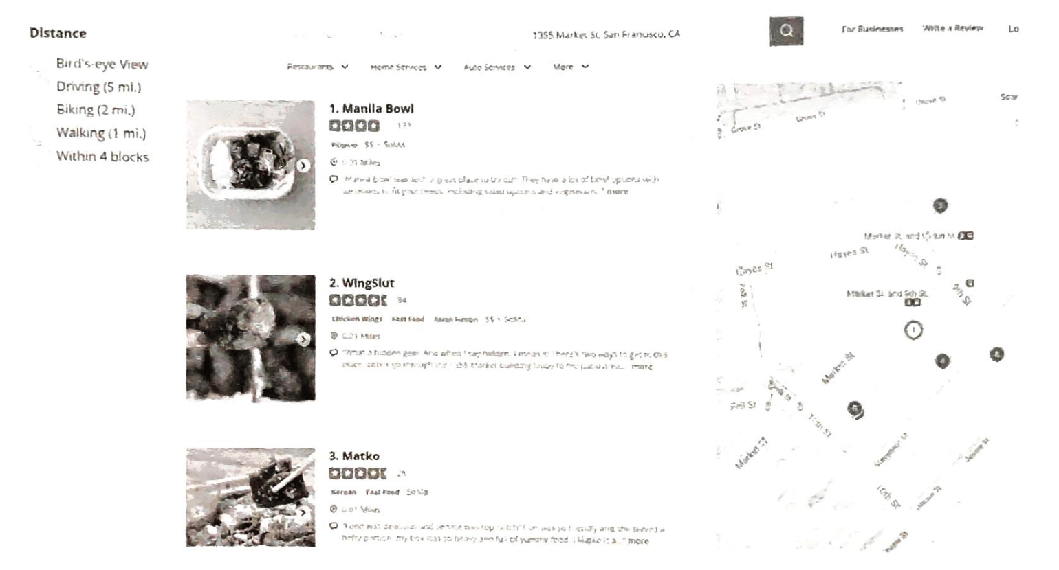 Yelp上的附近搜索